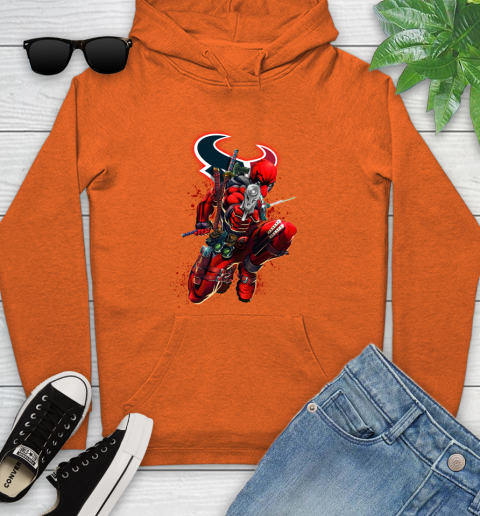 NFL Deadpool Marvel Comics Sports Football Houston Texans Youth Hoodie 5