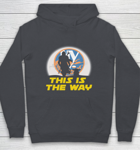 New York Islanders NHL Ice Hockey Star Wars Yoda And Mandalorian This Is The Way Youth Hoodie 5