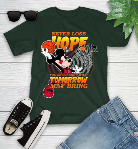 Portland Trail Blazers NBA Basketball Mickey Disney Never Lose Hope Youth T-Shirt 5