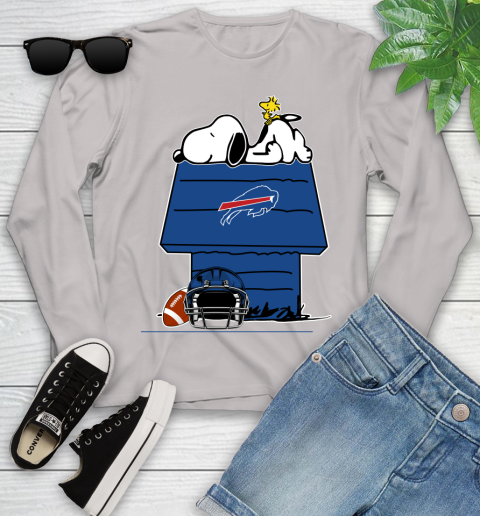Buffalo Bills NFL Football Snoopy Woodstock The Peanuts Movie Youth Long Sleeve 12
