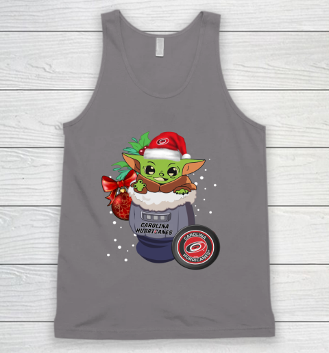 Carolina Hurricanes Christmas Baby Yoda Star Wars Funny Happy NHL Tank Top 7