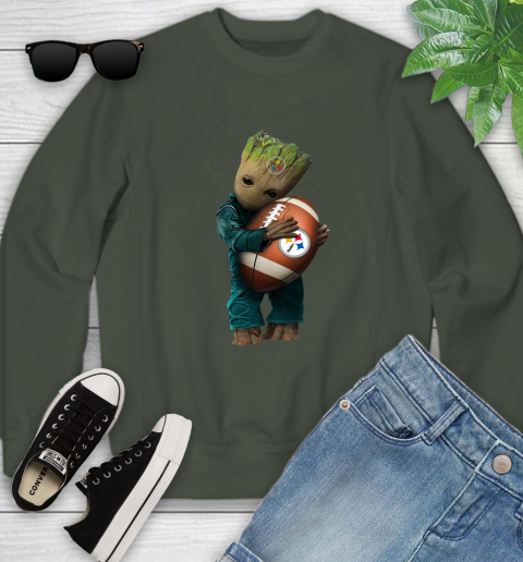 NFL Groot Guardians Of The Galaxy Football Sports Pittsburgh Steelers Youth Sweatshirt 10