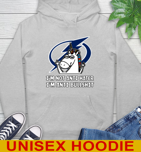 Tampa Bay Lightning NHL Hockey Unicorn I'm Not Anti Hater I'm Anti Bullshit Hoodie 6
