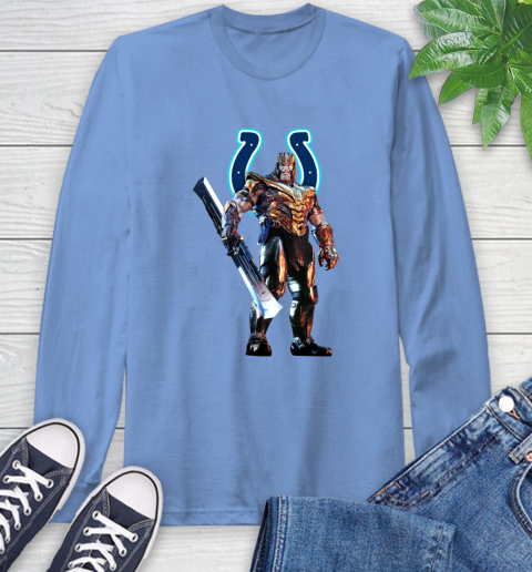 NFL Thanos Gauntlet Avengers Endgame Football Indianapolis Colts Long Sleeve T-Shirt 11