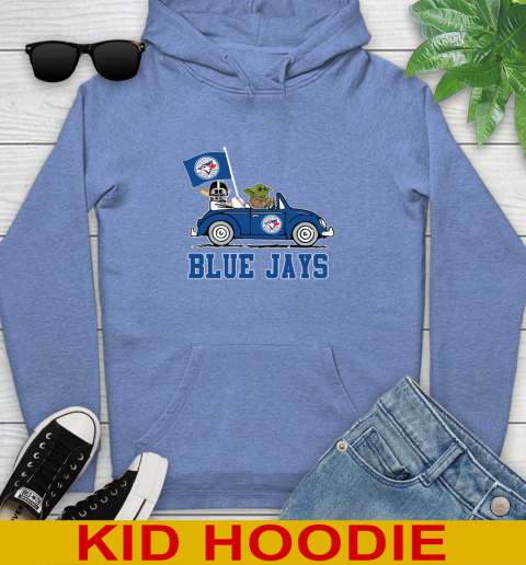 MLB Baseball Toronto Blue Jays Darth Vader Baby Yoda Driving Star Wars Shirt Youth Hoodie 12