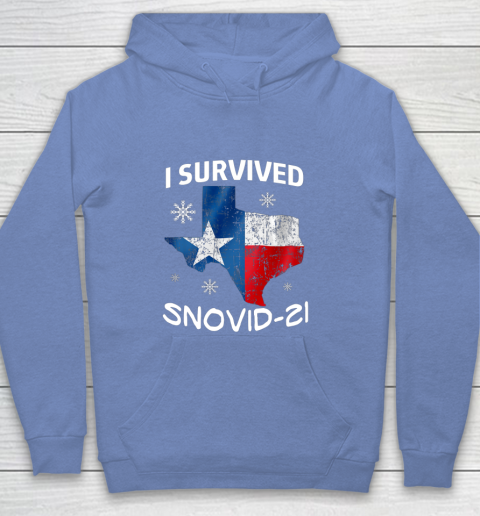Snowstorm Texas 2021 I Survived Snovid 21 Snow Ice Outage Youth Hoodie 8