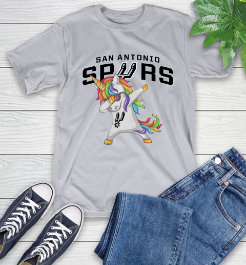 San Antonio Spurs NBA Basketball Funny Unicorn Dabbing Sports T-Shirt 6