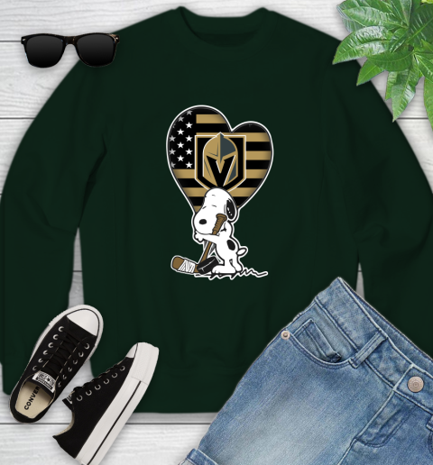 Vegas Golden Knights NHL Hockey The Peanuts Movie Adorable Snoopy Youth Sweatshirt 10