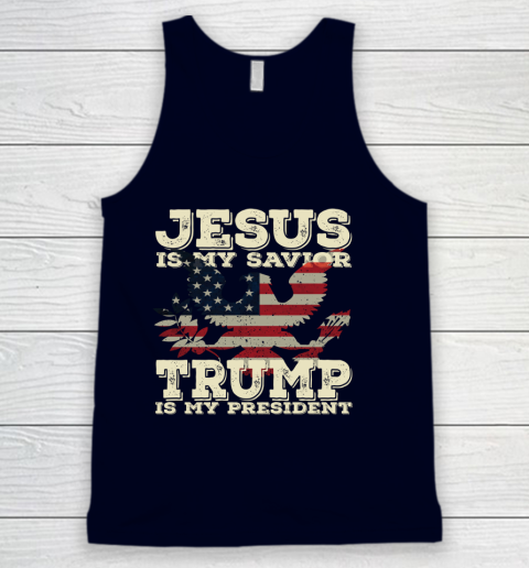 Jesus Is My Savior Trump Is My President Vintage American Tank Top 2