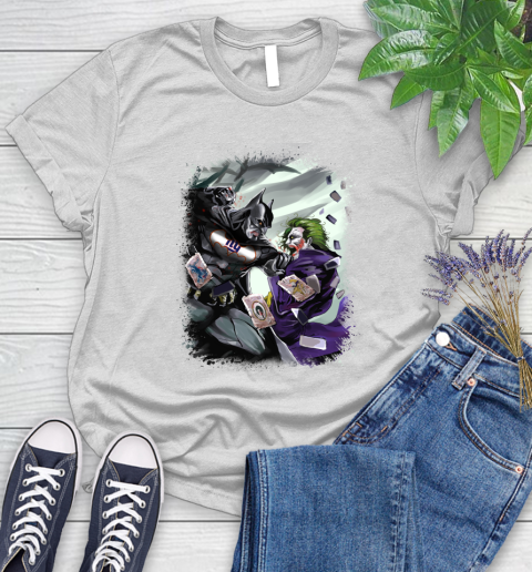 New York Giants NFL Football Batman Fighting Joker DC Comics Women's T-Shirt