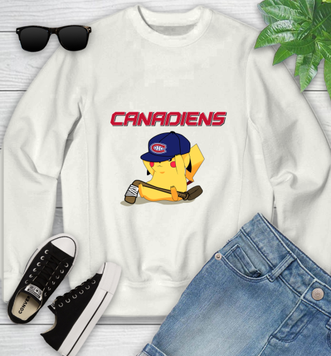 NHL Pikachu Hockey Sports Montreal Canadiens Youth Sweatshirt