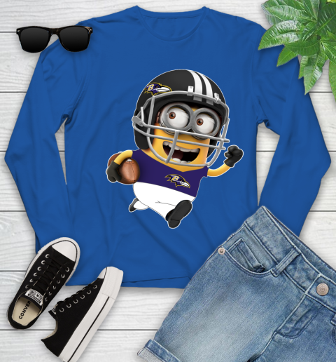 NFL Baltimore Ravens Minions Disney Football Sports Youth Long Sleeve 9