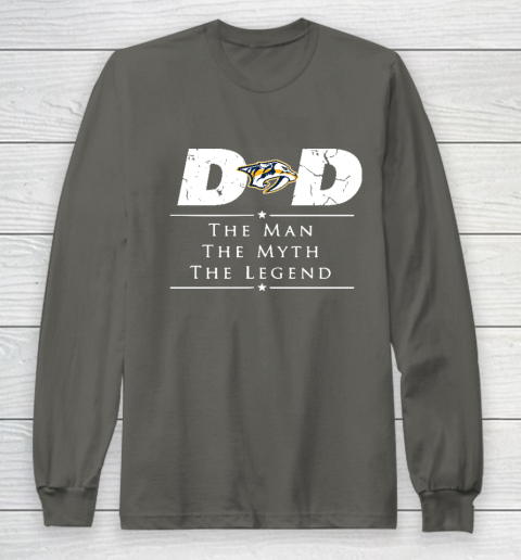 Nashville Predators NHL Ice Hockey Dad The Man The Myth The Legend Long Sleeve T-Shirt 5