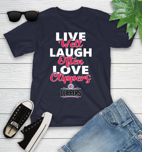NBA Basketball LA Clippers Live Well Laugh Often Love Shirt Youth T-Shirt 2