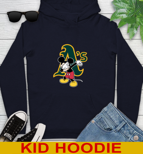 Oakland Athletics MLB Baseball Dabbing Mickey Disney Sports Youth Hoodie 4