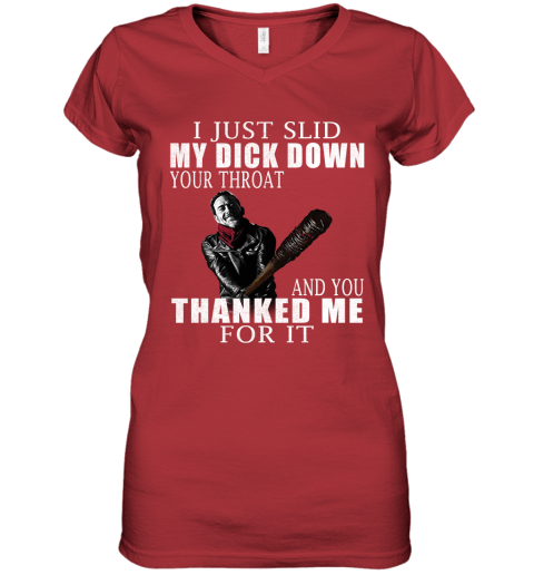 1erm i just slid my dick down your throat the walking dead shirts women v neck t shirt 39 front red