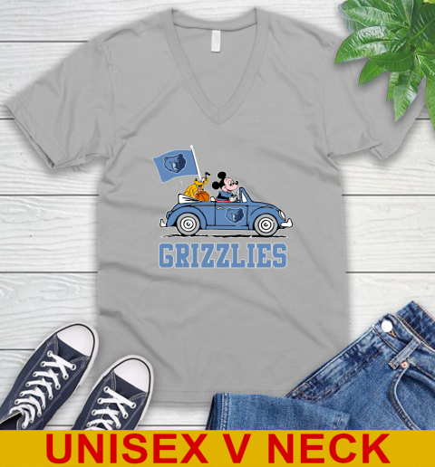 NBA Basketball Memphis Grizzlies Pluto Mickey Driving Disney Shirt V-Neck T-Shirt 4