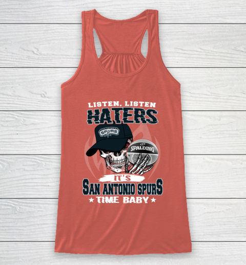Listen Haters It is SPURS Time Baby NBA Racerback Tank 3