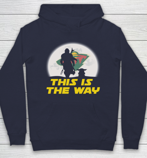 Minnesota Wild NHL Ice Hockey Star Wars Yoda And Mandalorian This Is The Way Hoodie 2