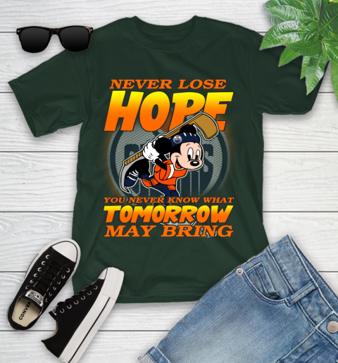 Edmonton Oilers NHL Hockey ootball Mickey Disney Never Lose Hope Youth T-Shirt 5