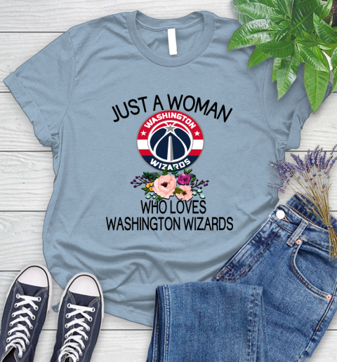 NBA Just A Woman Who Loves Washington Wizards Basketball Sports Women's T-Shirt 6