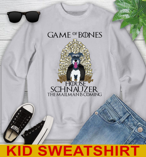 Game of bones house schnauzer dog the mailman is coming tshirt 98