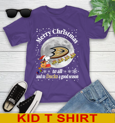 Anaheim Ducks Merry Christmas To All And To Ducks A Good Season NHL Hockey Sports Youth T-Shirt 3