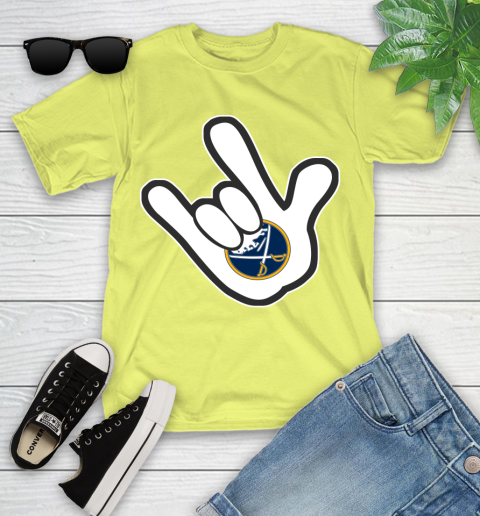 Buffalo Sabres NHL Hockey Mickey Rock Hand Disney Youth T-Shirt 8