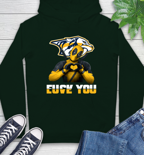 NHL Nashville Predators Deadpool Love You Fuck You Hockey Sports Hoodie 12