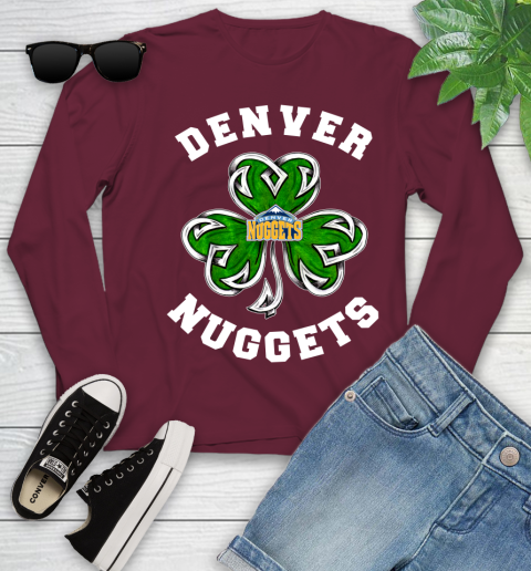 NBA Denver Nuggets Three Leaf Clover St Patrick's Day Basketball Sports Youth Long Sleeve 6