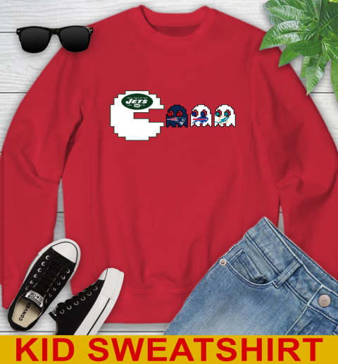 New York Jets NFL Football Pac Man Champion Youth Sweatshirt 8