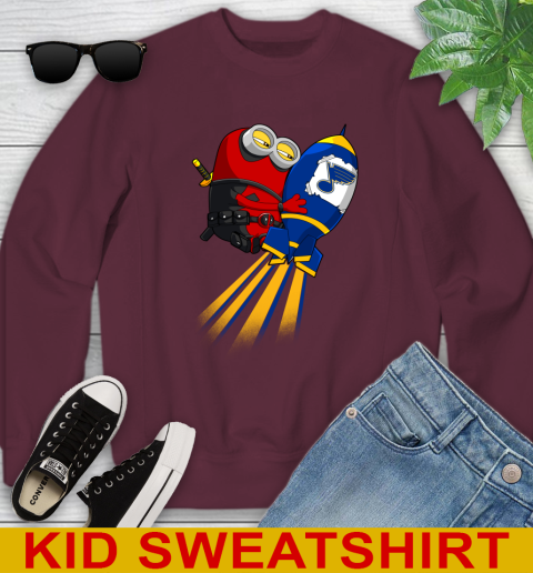 NHL Hockey St.Louis Blues Deadpool Minion Marvel Shirt Youth Sweatshirt 4