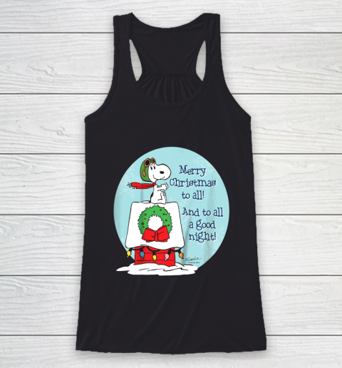 Peanuts Snoopy Merry Christmas and to all Good Night Racerback Tank