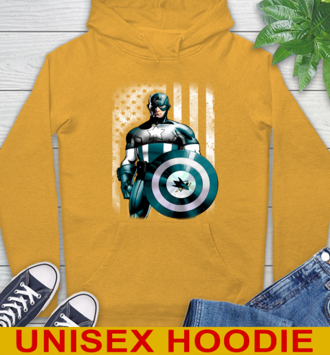 San Jose Sharks NHL Hockey Captain America Marvel Avengers American Flag Shirt Hoodie 2
