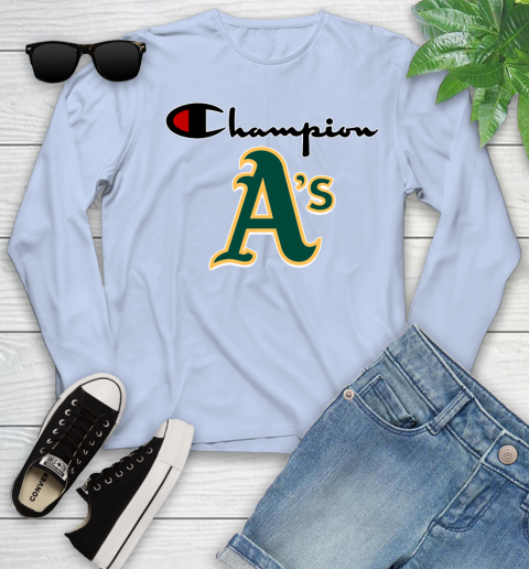 MLB Baseball Oakland Athletics Champion Shirt Youth Long Sleeve 6