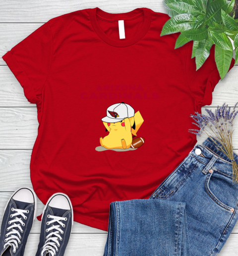 NFL Pikachu Football Sports Arizona Cardinals Women's T-Shirt 9