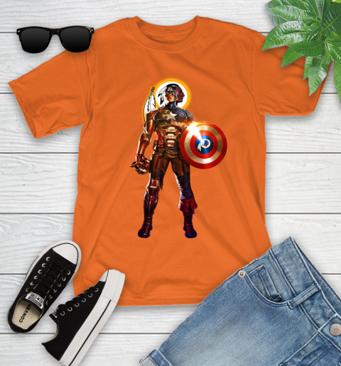 NFL Captain America Marvel Avengers Endgame Football Sports Washington Redskins Youth T-Shirt 7