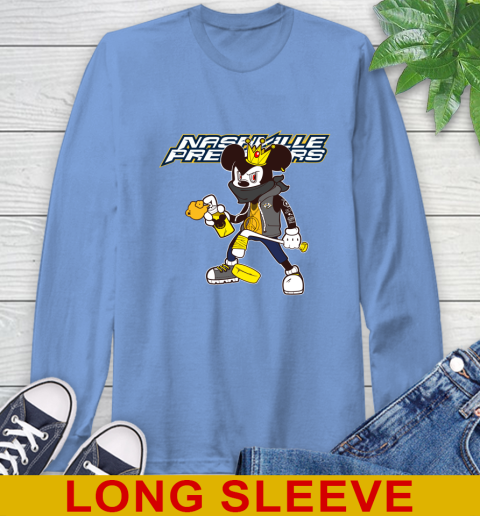 Nashville Predators NHL Hockey Mickey Peace Sign Sports Long Sleeve T-Shirt 11