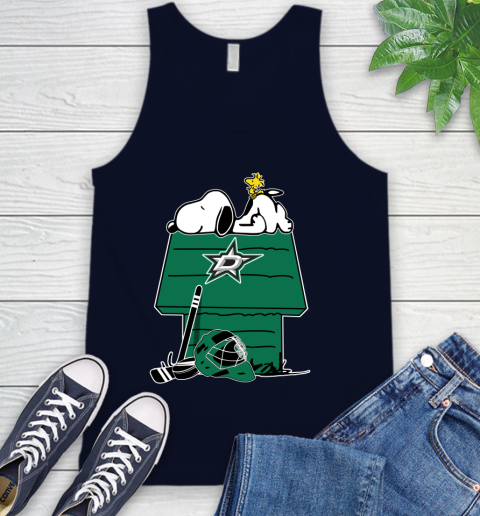 Dallas Stars NHL Hockey Snoopy Woodstock The Peanuts Movie Tank Top 3