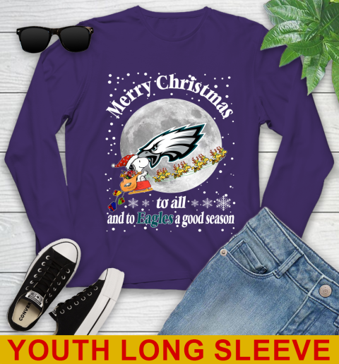 Philadelphia Eagles Merry Christmas To All And To Eagles A Good Season NFL Football Sports Youth Long Sleeve 4