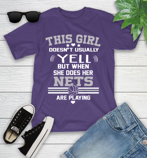 Brooklyn Nets NBA Basketball I Yell When My Team Is Playing Youth T-Shirt 3