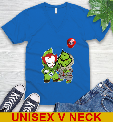Baby Pennywise Grinch Christmas MLB Baseball Tampa Bay Rays V-Neck T-Shirt 6