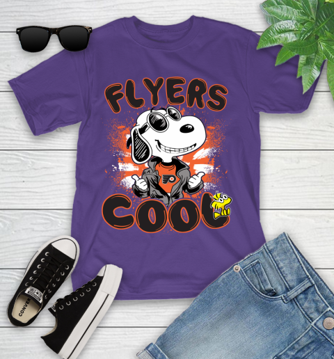 NHL Hockey Philadelphia Flyers Cool Snoopy Shirt Youth T-Shirt - Image 4