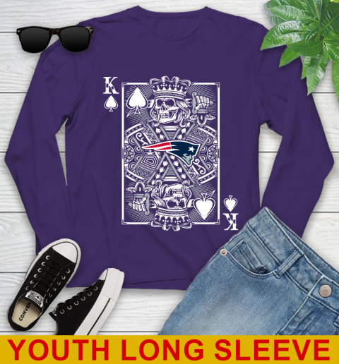 New England Patriots NFL Football The King Of Spades Death Cards Shirt Youth Long Sleeve 5 New England Patriots NFL Football The King Of Spades Death Cards Shirt Youth Long Sleeve - Image 5
