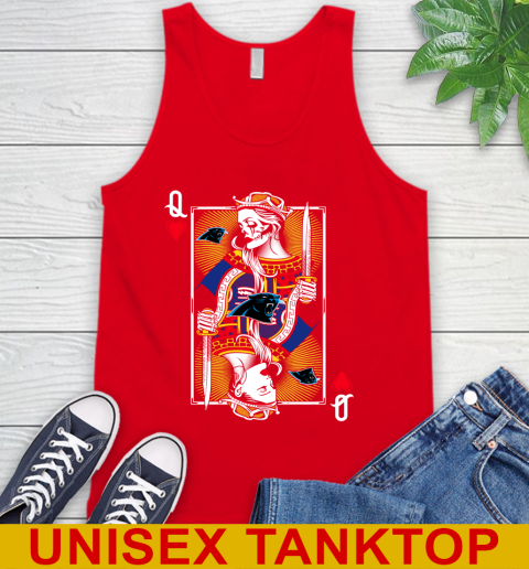 NFL Football Carolina Panthers The Queen Of Hearts Card Shirt Tank Top 5