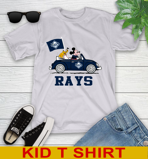 MLB Baseball Tampa Bay Rays Pluto Mickey Driving Disney Shirt Youth T-Shirt 5