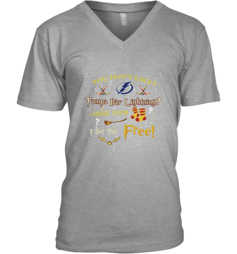 NHL You Don't Like Tampa Bay Lightning Here Your Socks I Set You Free Harry Potter Hockey ktC1llktKl2 v neck unisex 8 95 151514 front sport grey
