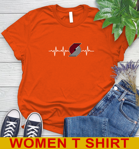 Portland Trail Blazers NBA Basketball Heart Beat Shirt Women's T-Shirt 4 Portland Trail Blazers NBA Basketball Heart Beat Shirt Women's T-Shirt - Image 4