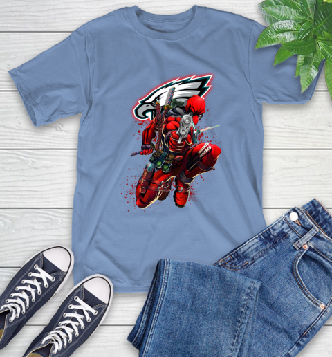 NFL Deadpool Marvel Comics Sports Football Philadelphia Eagles T-Shirt 11
