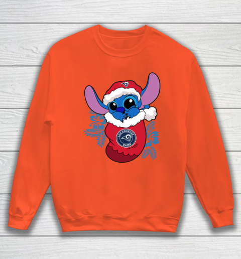 Los Angeles Rams Christmas Stitch In The Sock Funny Disney NFL Sweatshirt 4